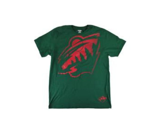 Minnesota Wild Reebok Red Logo Green T-Shirt*