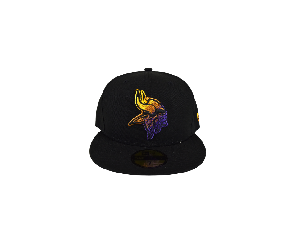 Minnesota Vikings New Era 59Fifty Black Gold/Purple Fade Logo Fitted Hat