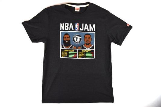 Men's Brooklyn Nets Durant & Harden NBA JAM Homage Black T-Shirt