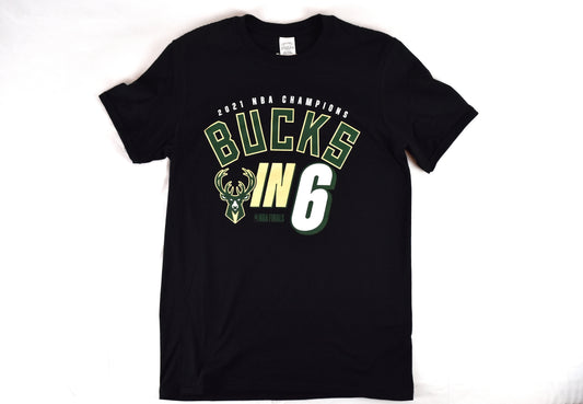 Milwaukee Bucks 2021 NBA Champions Fanatics Black T-Shirt