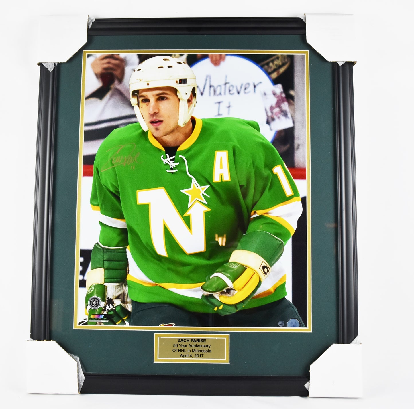 Zach Parise Signed 50 Year Anniversary of NHL in Minnesota Framed Photo*