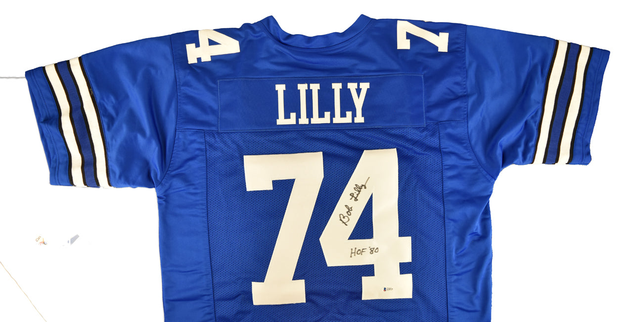 Bob Lilly Dallas Cowboys Signed Custom Jersey Blue