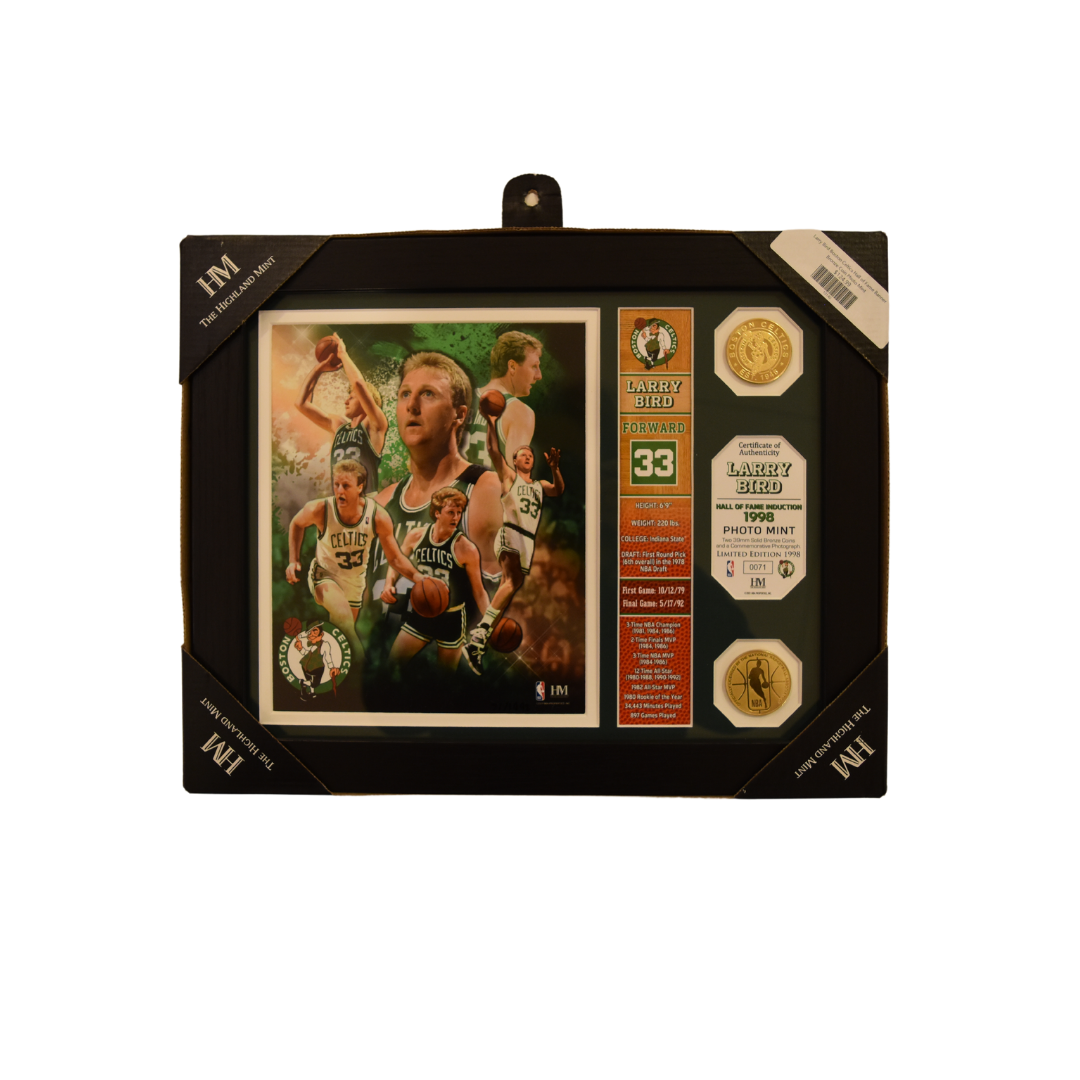 Larry Bird Boston Celtics Hall of Fame Banner Bronze Coin Photo Mint*