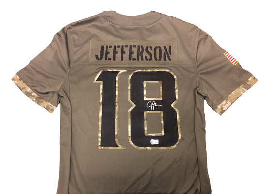 Justin Jefferson Minnesota Vikings Signed Nike Limited Salute to Service Jersey*