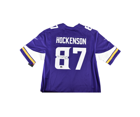 TJ Hockenson Minnesota Vikings Nike Game Purple Signed Jersey