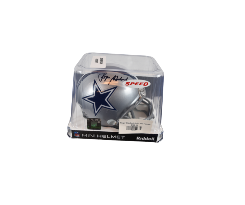 Riddell Speed Roger Staubach Dallas Cowboys Signed Mini Helmet*