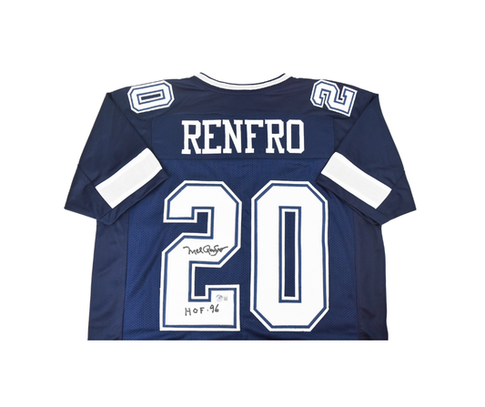 Mel Renfro Signed Custom Dallas Cowboys Navy Jersey
