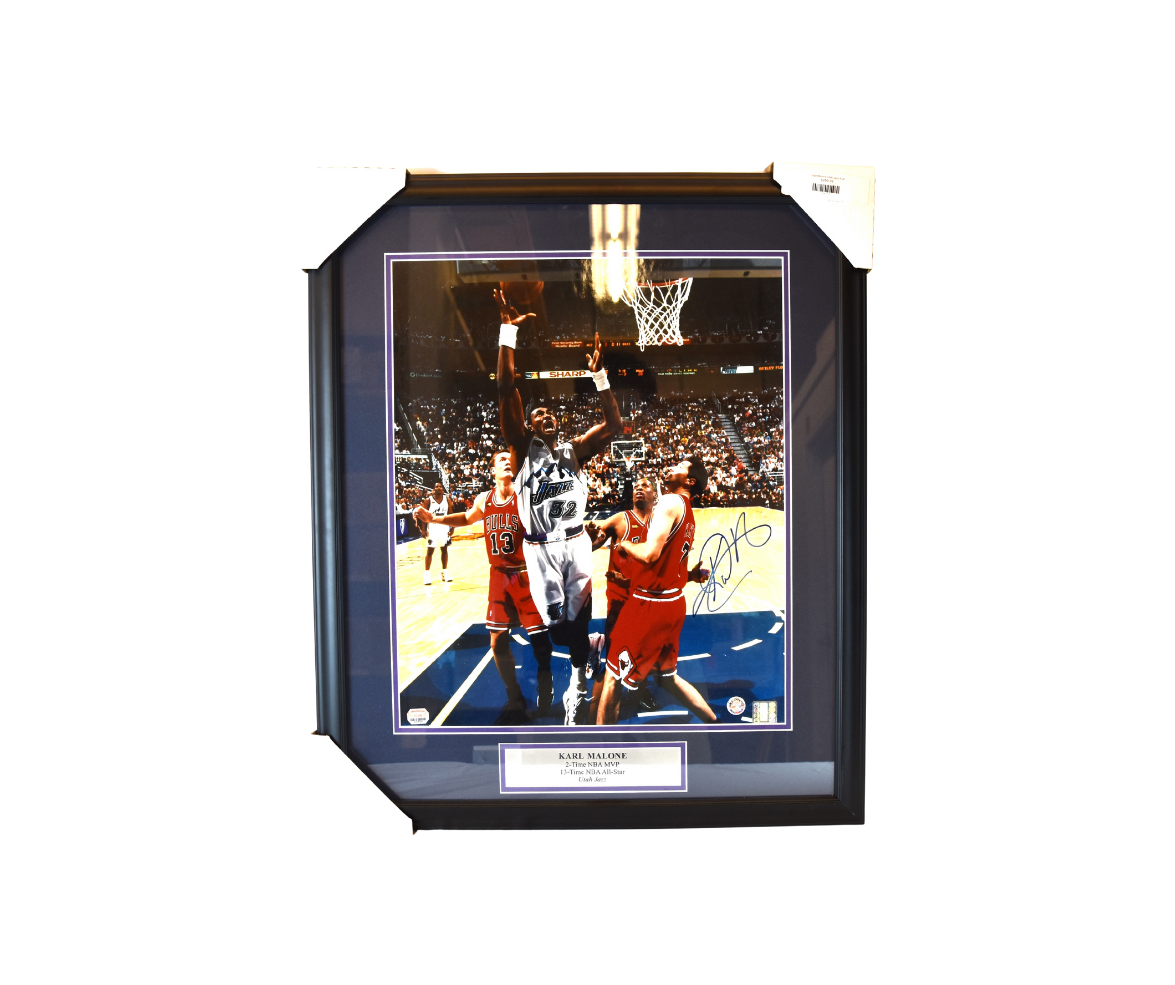 Karl Malone Utah Jazz Signed Framed Photo*