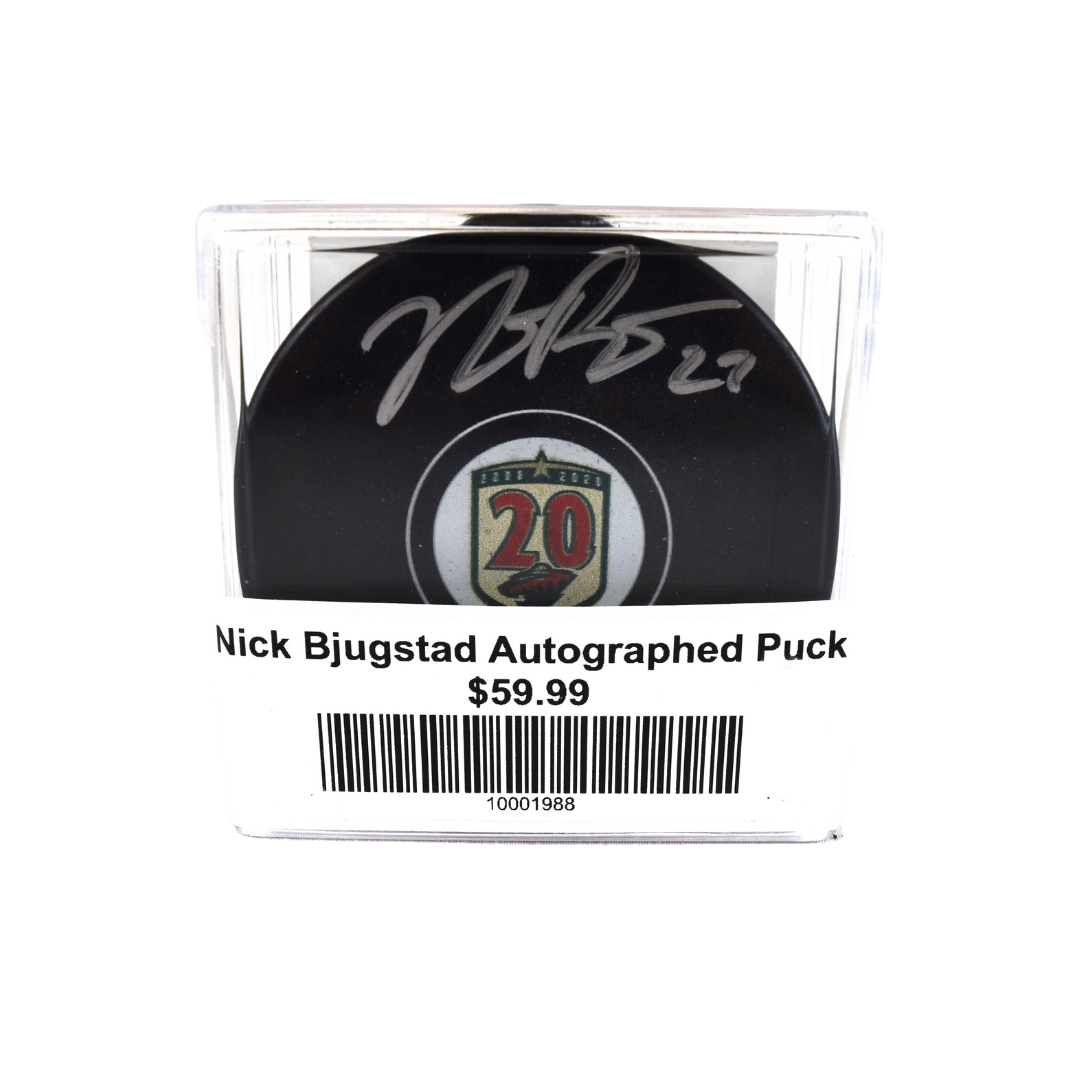 Nick Bjugstad Signed Hockey Puck
