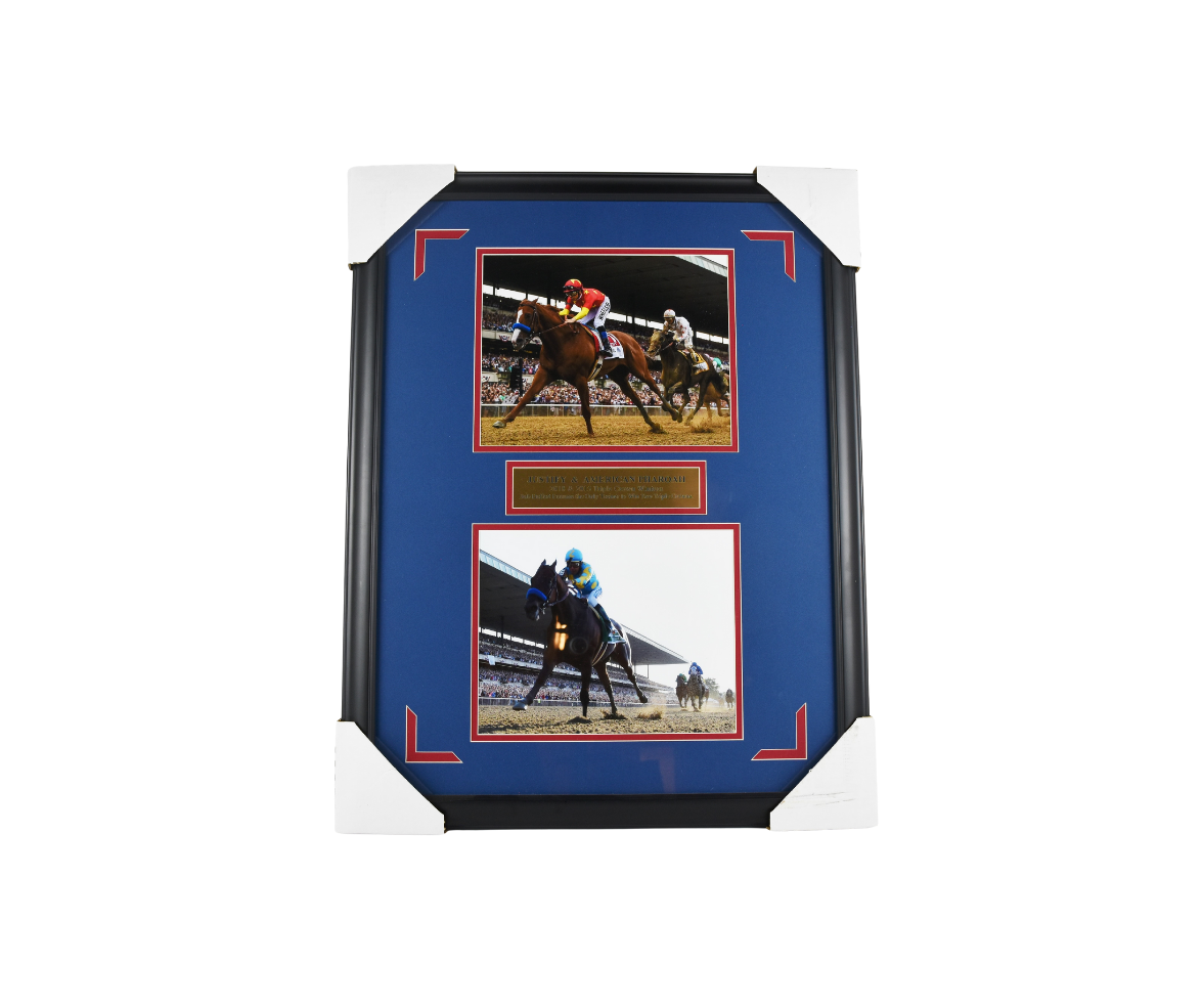 Justify and American Pharoah Triple Crown Champs Framed Photo