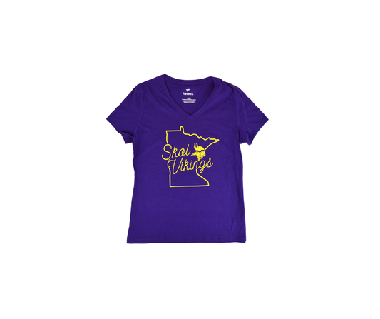 Women's Minnesota Vikings Skol Fanatics Purple V-Neck T-Shirt*