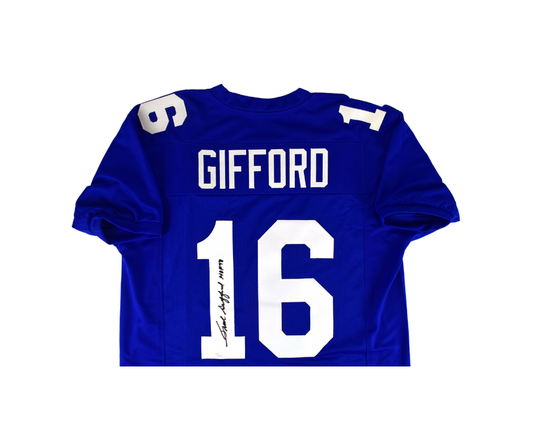 Frank Gifford Signed Custom New York Giants Blue Jersey