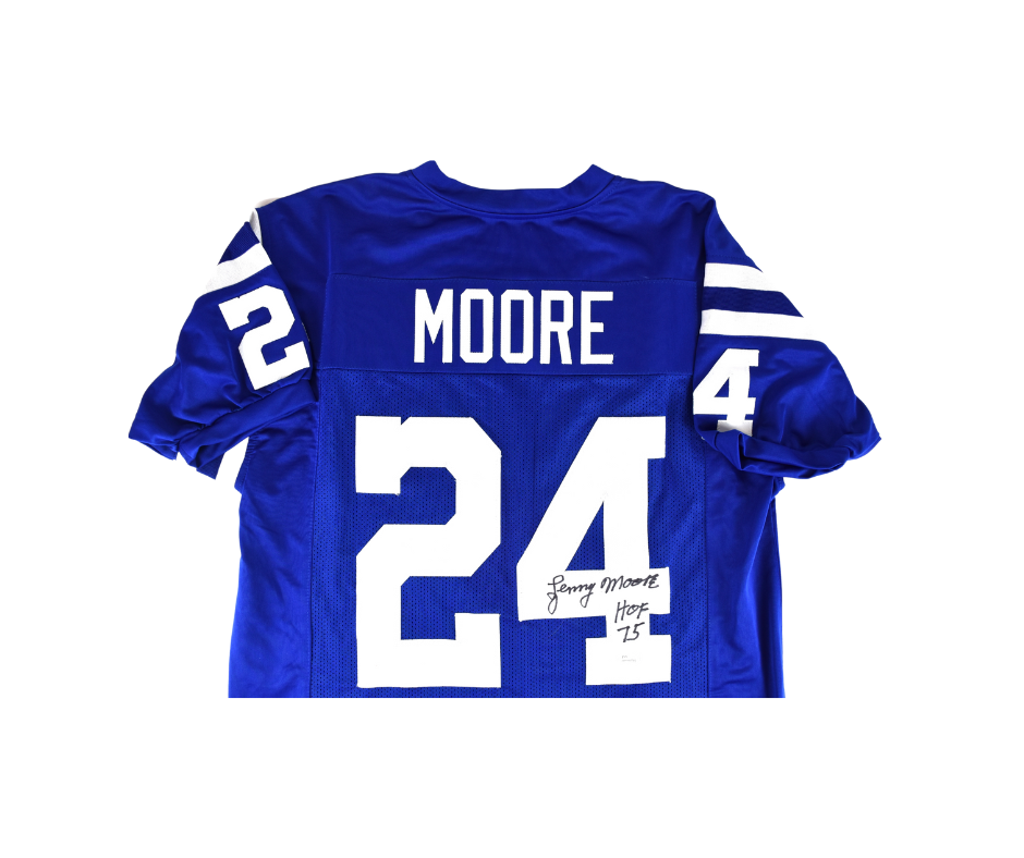 Lenny Moore Signed Custom Baltimore Colts Blue Jersey