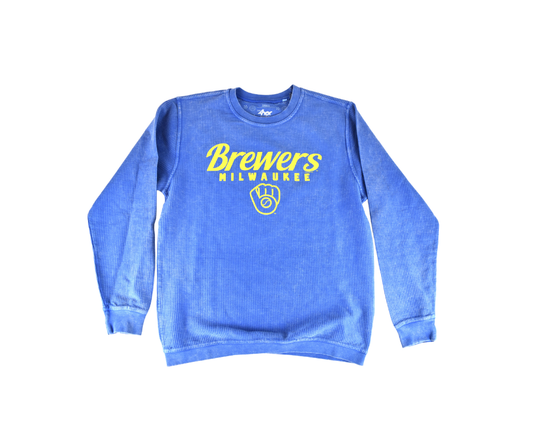 Women's Milwaukee Brewers 4Her by Carl Banks Blue Pullover Sweatshirt*