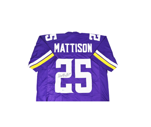 Minnesota Vikings Alexander Mattison Custom Signed Purple Jersey