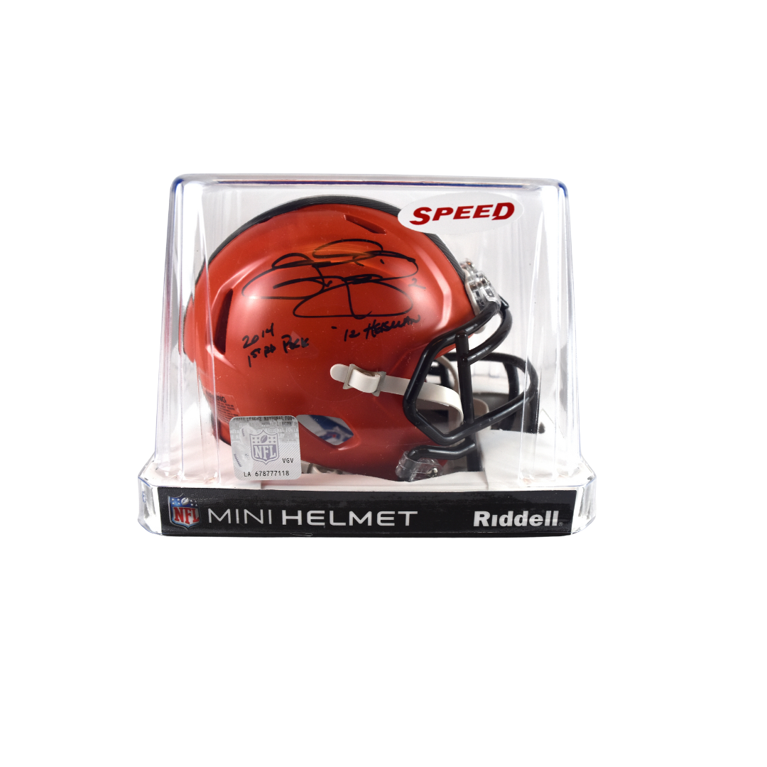 Riddell Johnny Manziel Cleveland Browns Signed Mini Helmet*