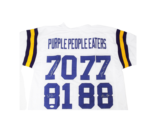 Minnesota Vikings Purple People Eaters Custom Signed White Jersey