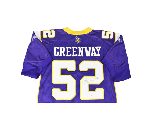 Chad Greenway Signed Licensed Minnesota Vikings Purple Jersey*
