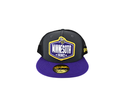 Minnesota Vikings New Era 59Fifty 2021 Draft Black/Gray Fitted Hat