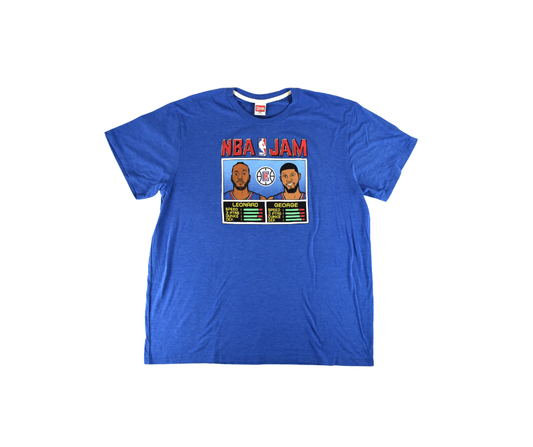 Men's Los Angeles Clippers Leonard & George NBA JAM Homage Blue T-Shirt*