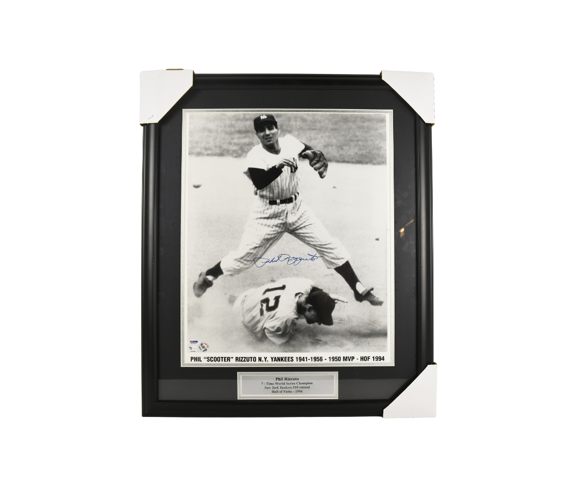 Phil Rizzuto Signed New York Yankees Hall of Fame Framed Photo