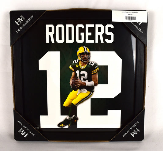 Aaron Rodgers #12 Highland Mint Green Bay Packers Framed Photo